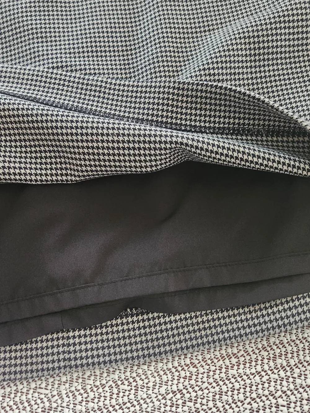 LOFT Mini Skirt in Black & White Houndstooth